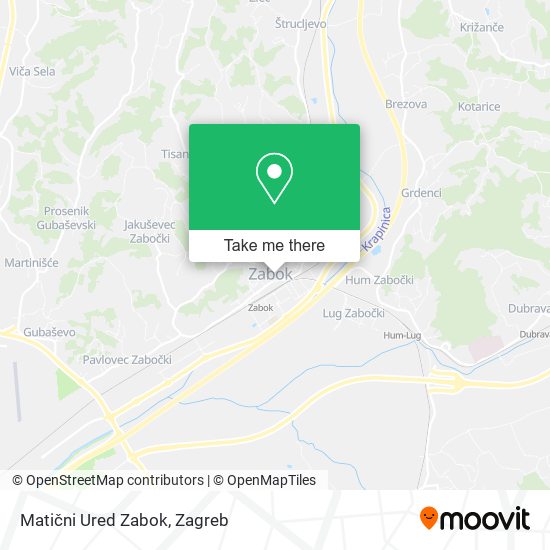 Matični Ured Zabok map