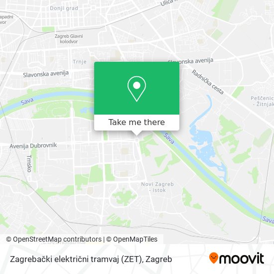 Zagrebački električni tramvaj (ZET) map