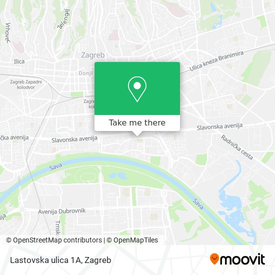 Lastovska ulica 1A map