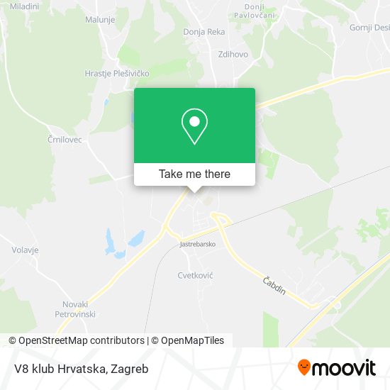 V8 klub Hrvatska map