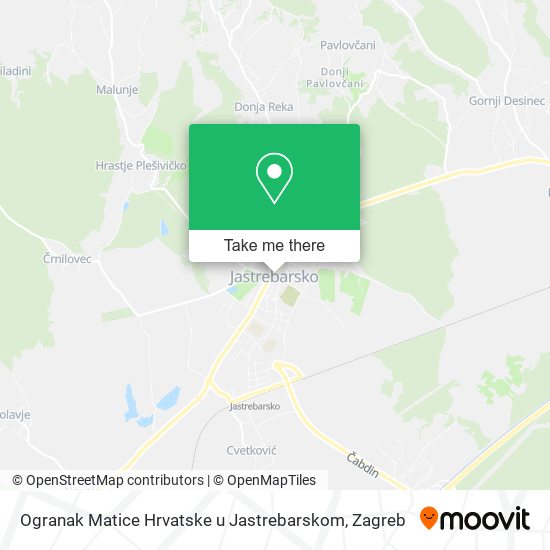 Ogranak Matice Hrvatske u Jastrebarskom map