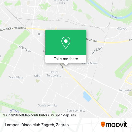 Lampasi Disco club Zagreb map