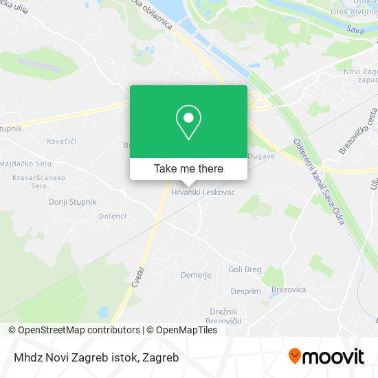 Mhdz Novi Zagreb istok map