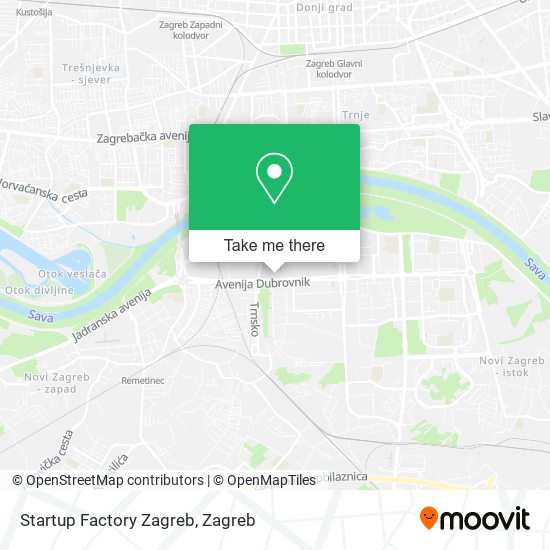 Startup Factory Zagreb map