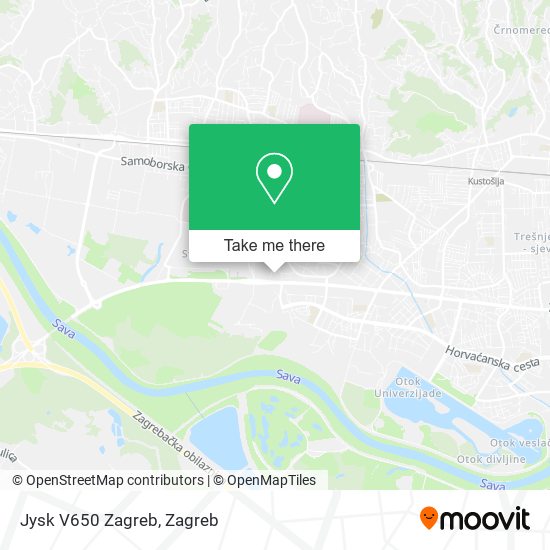 Jysk V650 Zagreb map