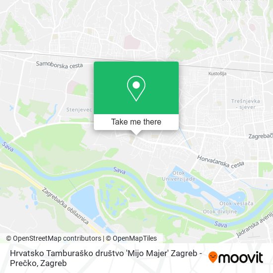 Hrvatsko Tamburaško društvo 'Mijo Majer' Zagreb - Prečko map