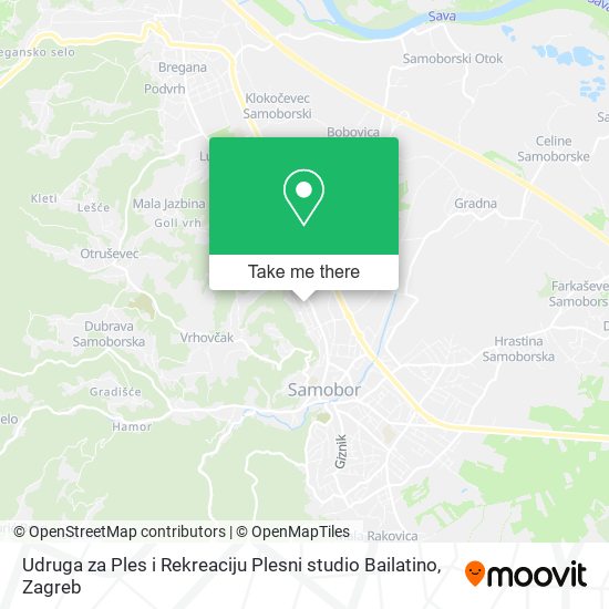 Udruga za Ples i Rekreaciju Plesni studio Bailatino map