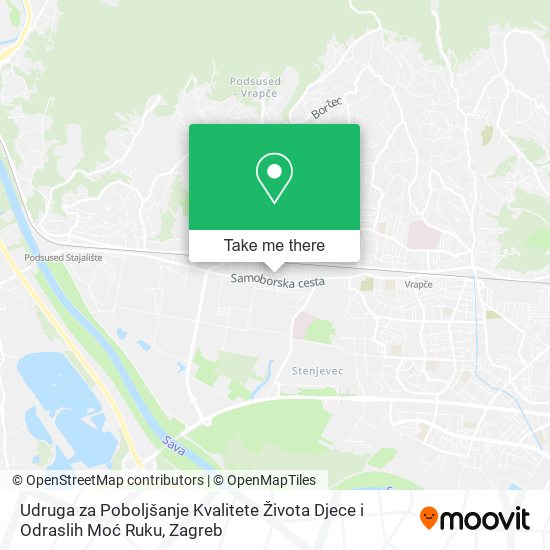 Udruga za Poboljšanje Kvalitete Života Djece i Odraslih Moć Ruku map