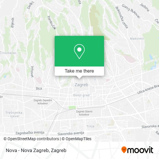 Nova - Nova Zagreb map
