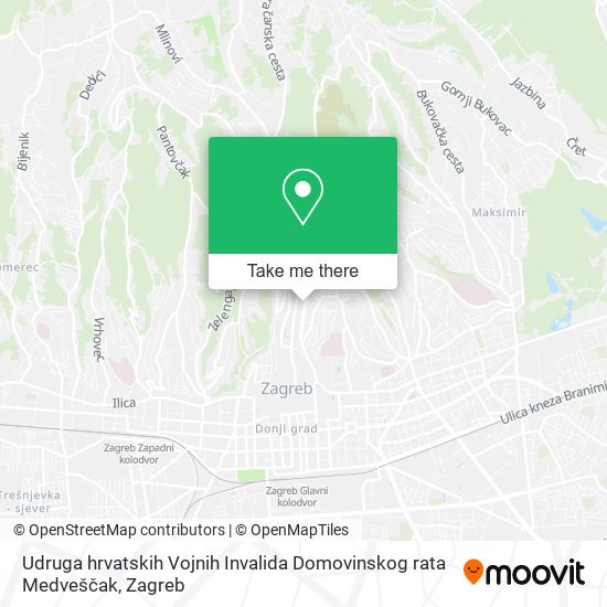 Udruga hrvatskih Vojnih Invalida Domovinskog rata Medveščak map