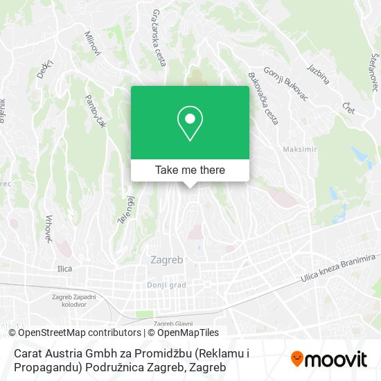 Carat Austria Gmbh za Promidžbu (Reklamu i Propagandu) Podružnica Zagreb map