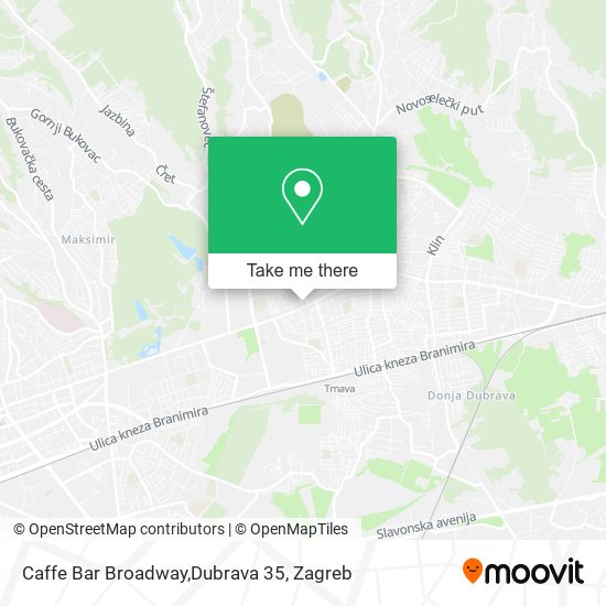 Caffe Bar Broadway,Dubrava 35 map