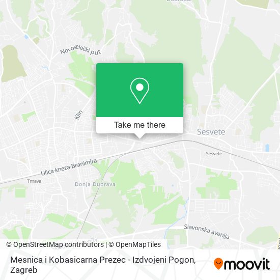 Mesnica i Kobasicarna Prezec - Izdvojeni Pogon map