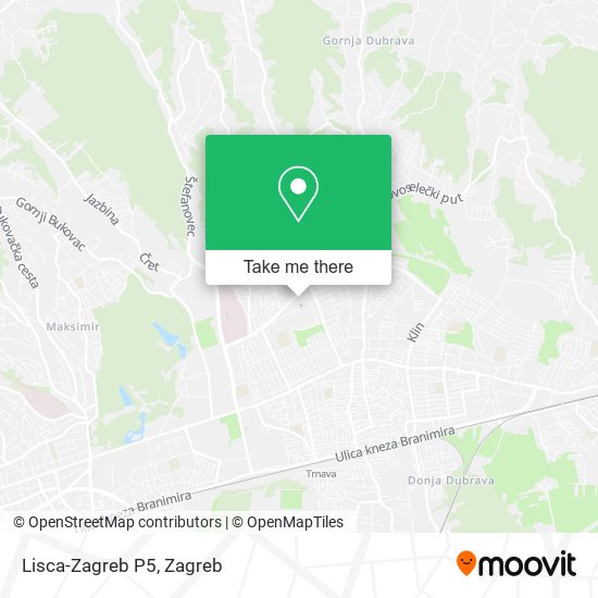 Lisca-Zagreb P5 map