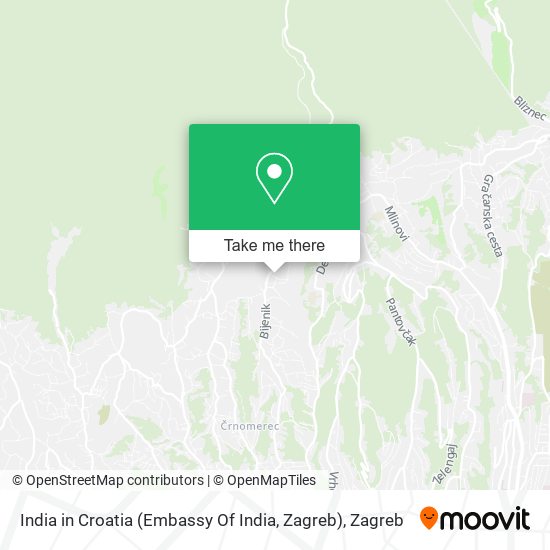 India in Croatia (Embassy Of India, Zagreb) map