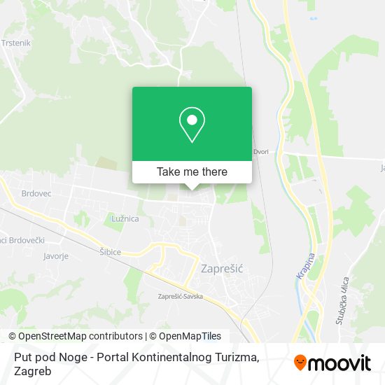 Put pod Noge - Portal Kontinentalnog Turizma map