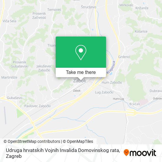 Udruga hrvatskih Vojnih Invalida Domovinskog rata map