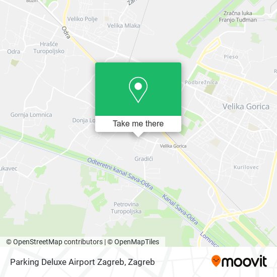Parking Deluxe Airport Zagreb map