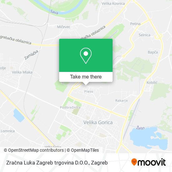 Zračna Luka Zagreb trgovina D.O.O. map