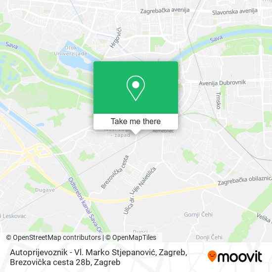 Autoprijevoznik - Vl. Marko Stjepanović, Zagreb, Brezovička cesta 28b map