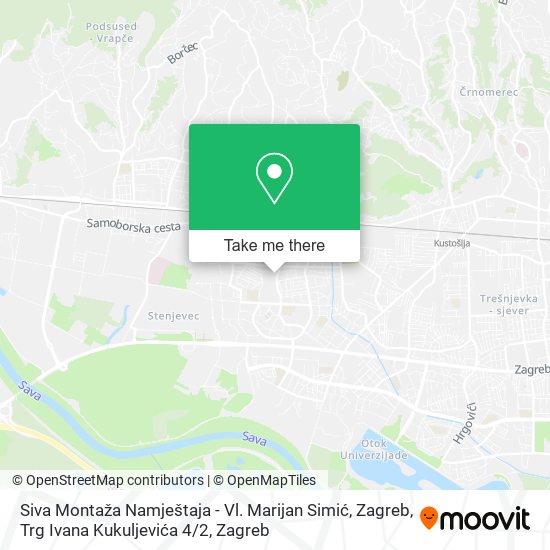 Siva Montaža Namještaja - Vl. Marijan Simić, Zagreb, Trg Ivana Kukuljevića 4 / 2 map