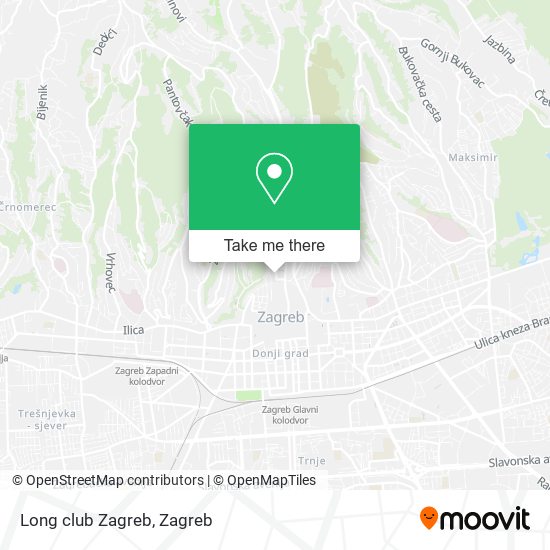 Long club Zagreb map