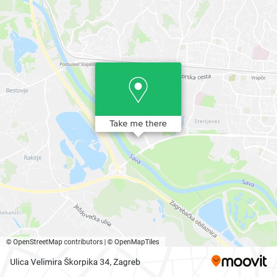 Ulica Velimira Škorpika 34 map