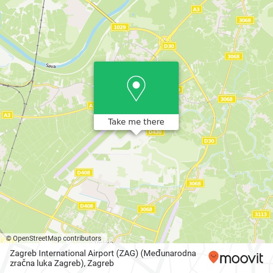 Zagreb International Airport (ZAG) (Međunarodna zračna luka Zagreb) map