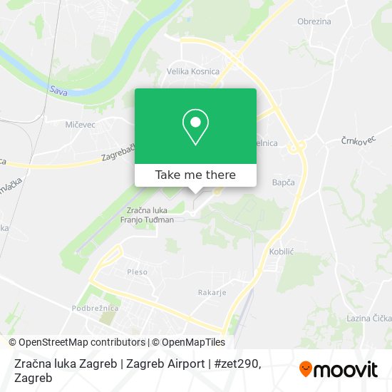 Zračna luka Zagreb | Zagreb Airport | #zet290 map