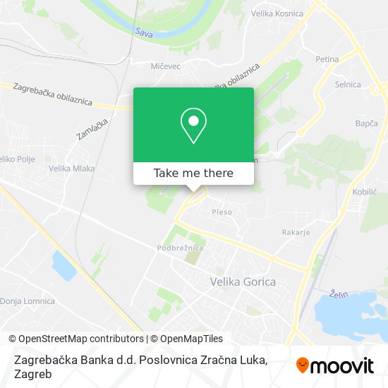 Zagrebačka Banka d.d. Poslovnica Zračna Luka map