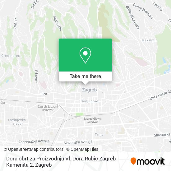 Dora obrt za Proizvodnju Vl. Dora Rubic Zagreb Kamenita 2 map