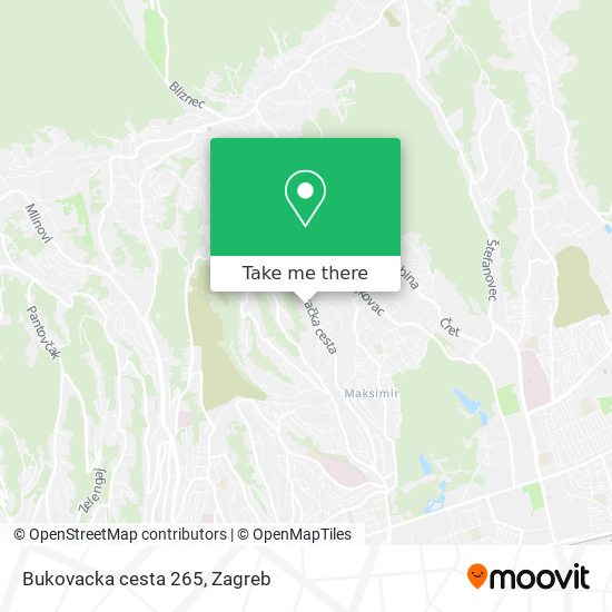 Bukovacka cesta 265 map