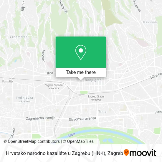 Hrvatsko narodno kazalište u Zagrebu (HNK) map