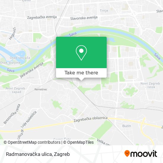 Radmanovačka ulica map