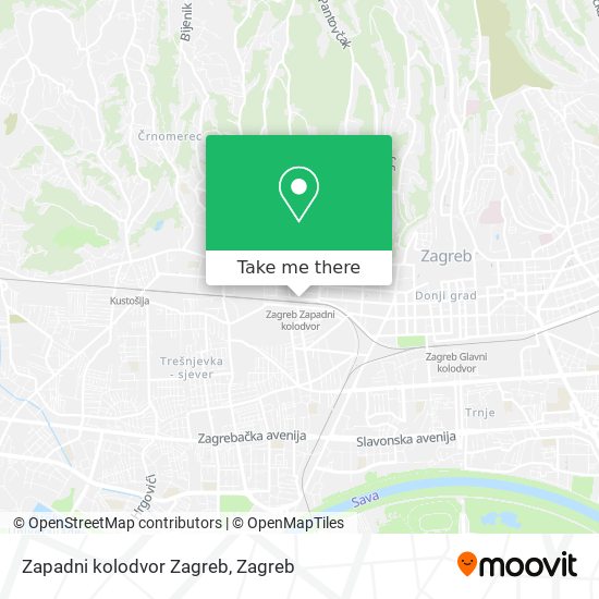 Zapadni kolodvor Zagreb map