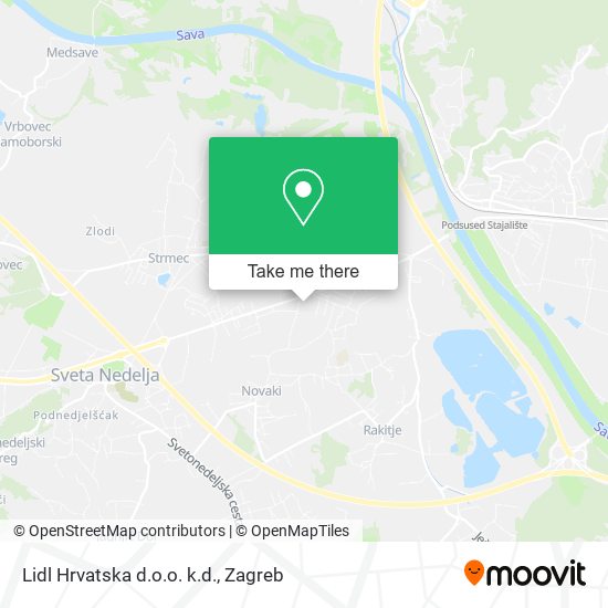 Lidl Hrvatska d.o.o. k.d. map