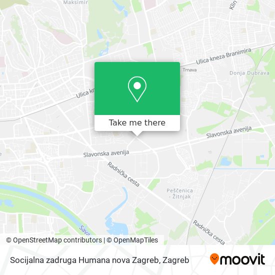Socijalna zadruga Humana nova Zagreb map