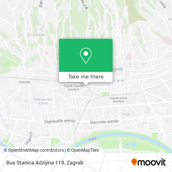 Bus Stanica Adzijina 118 map