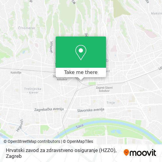 Hrvatski zavod za zdravstveno osiguranje (HZZO) map