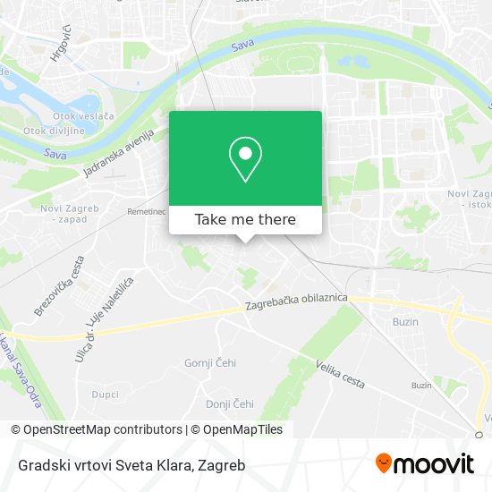 Gradski vrtovi Sveta Klara map