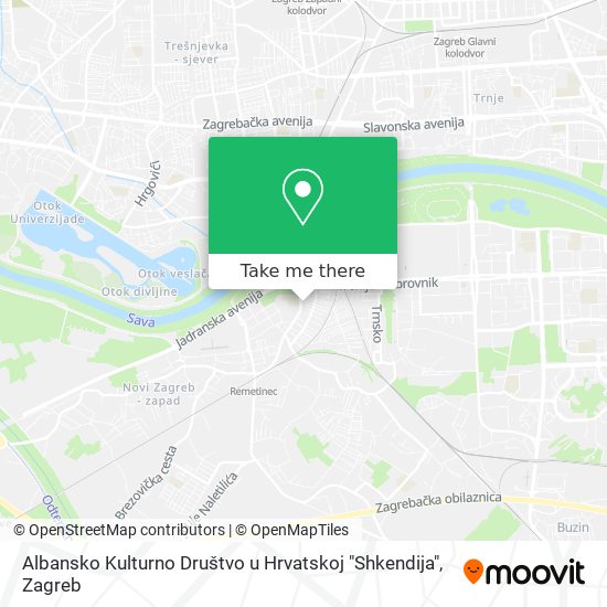 Albansko Kulturno Društvo u Hrvatskoj "Shkendija" map