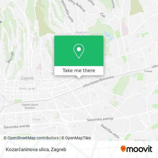 Kozarčaninova ulica map
