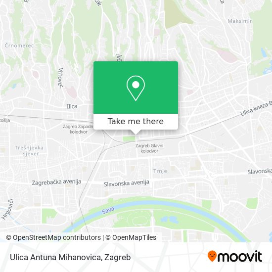 Ulica Antuna Mihanovica map