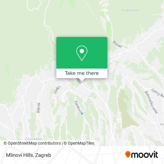 Mlinovi Hills map