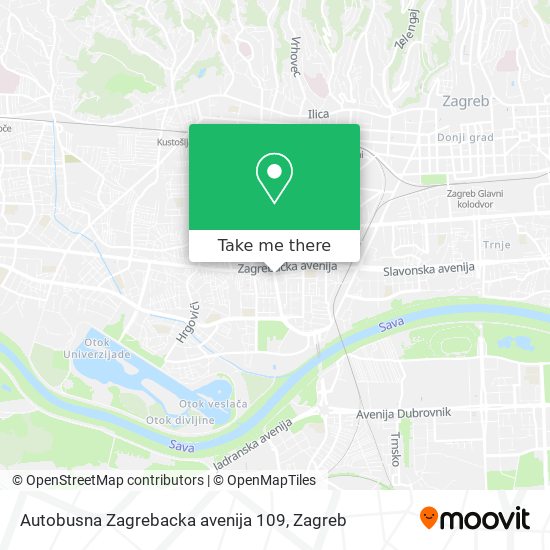 Autobusna Zagrebacka avenija 109 map