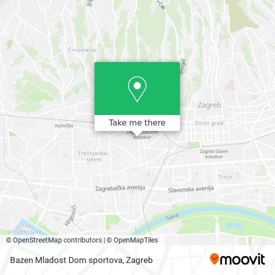 Bazen Mladost Dom sportova map