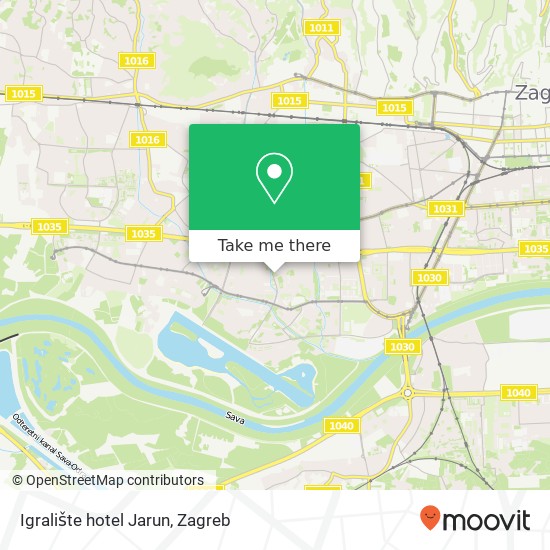 Igralište hotel Jarun map