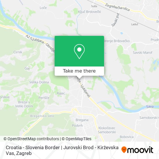 Croatia - Slovenia Border | Jurovski Brod - Kirževska Vas map