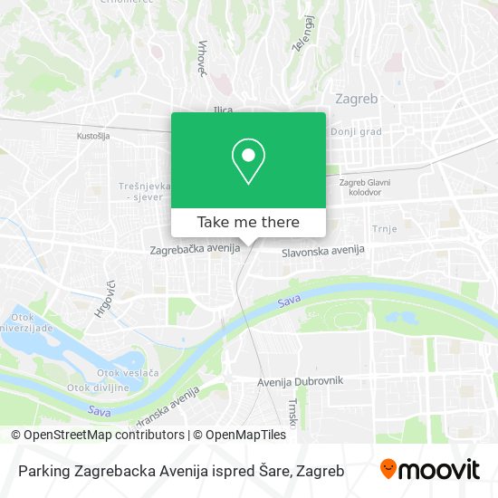 Parking Zagrebacka Avenija ispred Šare map