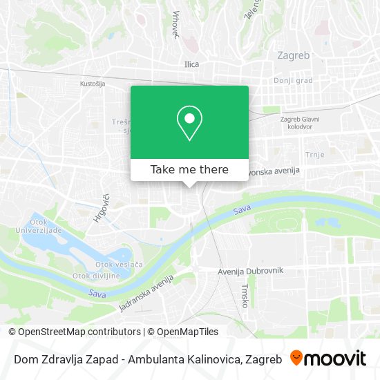 Dom Zdravlja Zapad - Ambulanta Kalinovica map